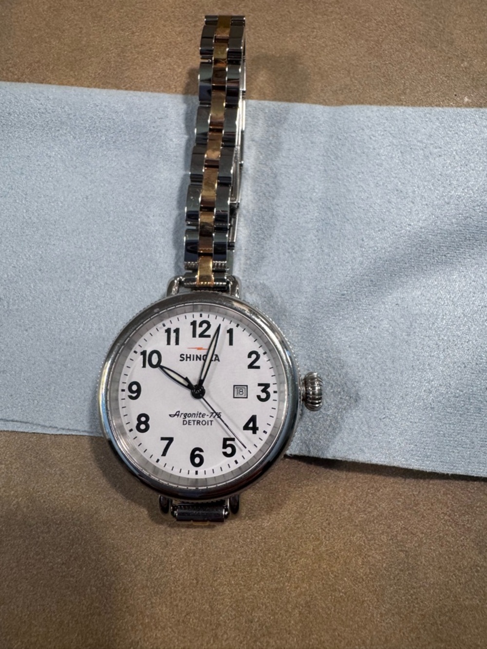 Shinola Two-Tone Silver and Gold Birdy Watch